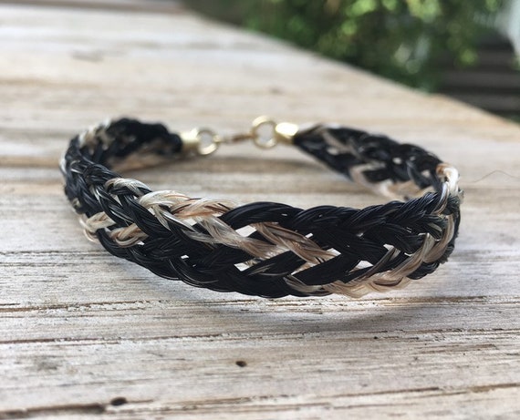 14k Flat Weave Custom Horse Hair Bracelet W Gold Filled Etsy