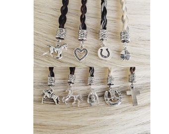 Custom Horse Hair Key Chain Choose Charm - Heart Horse Horseshoe Western key ring Gift Boxed keepsake memorial pet loss