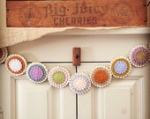 Springtime penny rug garland decor swag clover trim accent piece