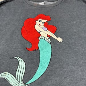Disney The Little Mermaid Grey Sweatshirt with Ariel Embroidery XL image 2