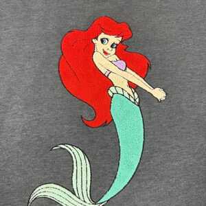 Disney The Little Mermaid Grey Sweatshirt with Ariel Embroidery XL image 4