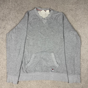 Sudadera Fila Sport gris de cuello redondo con bolsillo delantero, talla XL. imagen 1