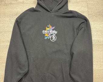 River Island Black Hoodie with Tokyo Rising Embroidery - Size S