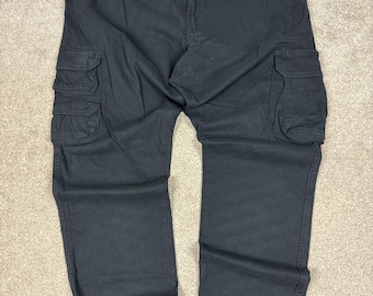 Wrangler Regular Taper Black Cargo Trousers Size 40x30