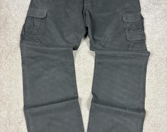 Wrangler Cargo Trousers 40x32 Charcoal Grey Cotton