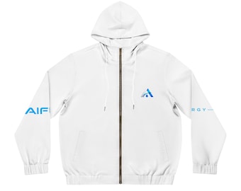 Hoodie met AIFUEL Energy-logo | Hoodie met volledige rits voor heren