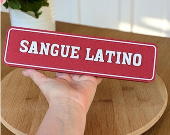 Insegna Sangue Latino / Decorazione per la casa con orgoglio brasiliano / Regalo per espatriati e brasiliani all'estero