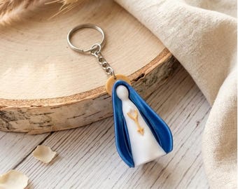 Portachiavi della Madonna / Regalo per Prima Comunione e Battesimo / Bomboniera per feste cattoliche