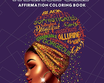 Black Girl Affirmation Coloring Pages, Self Love Digital Art Download, Mindful Printable for Black Women, Empowerment Gift Idea