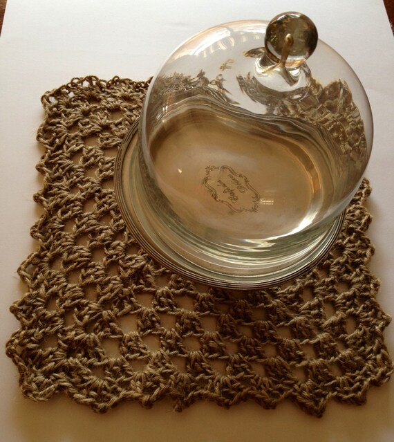 Items similar to Rustic Jute Crochet Provincial Placemat on Etsy