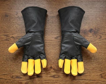 Din Djarin Leather Gloves, Mandalorian Cosplay Costume Gloves, Flight Suit Gauntlets