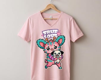 かわいいうさぎちゃんPNG | 真の愛の昇華デザイン | かわいいキャラクターが子犬を抱きしめるクリップアート | Tシャツプリントデザイン | デジタルダウンロード