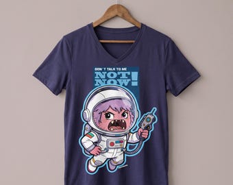 怒っている宇宙飛行士 PNG | 今は話しかけないで 昇華プリントデザイン | 面白い宇宙キャラクターのクリップアート | Tシャツプリントデザイン | デジタルダウンロード