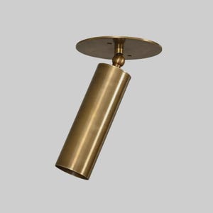 Mid Century Modern Brass Ceiling Spotlight, Directional Cylinder Light, Contemporary Home Lighting