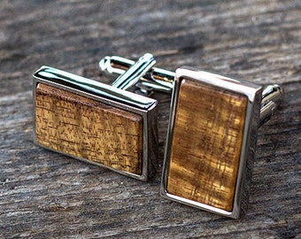 Manschettenknöpfe aus Holz rechteckig locken Koa Holz Hochzeit Manschettenknöpfe | Herren Holz Manschettenknöpfe | Bräutigam Manschettenknöpfe | Geschenk für Männer | Trauzeugen Manschettenknöpfe