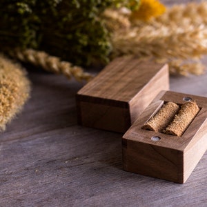 walnut wood RING box, Marry me Engagement Ring Box, Proposal walnut wood Ring Box, Custom Engagement Ring Box, engagement wooden ring box image 2