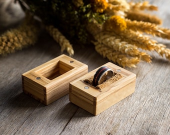 Proposal olive wood Ring Box, Engagement Ring Box, Custom Engagement Ring Box,Marry me olive wood box, engagement ring box