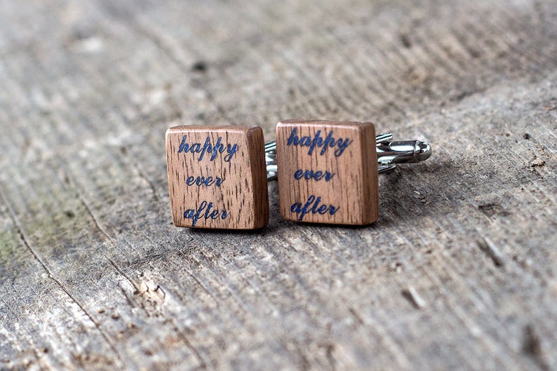 Gift for Groom Personalized Cufflinks Wedding Wood Cuff Etsy