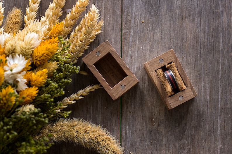 walnut wood RING box, Marry me Engagement Ring Box, Proposal walnut wood Ring Box, Custom Engagement Ring Box, engagement wooden ring box image 1