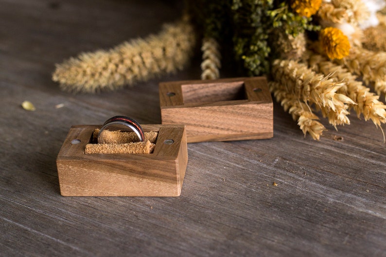 walnut wood RING box, Marry me Engagement Ring Box, Proposal walnut wood Ring Box, Custom Engagement Ring Box, engagement wooden ring box image 9