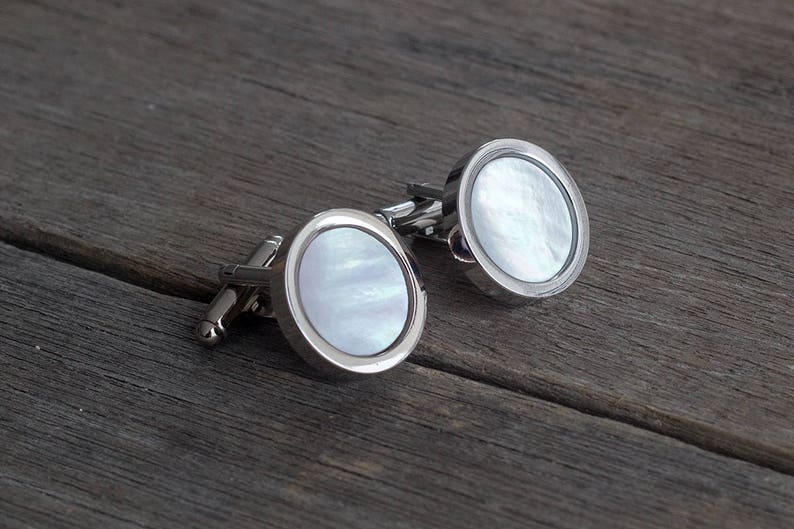 Mother of Pearl CUFFLINKS Wedding Cufflinks Mens Cufflinks Etsy