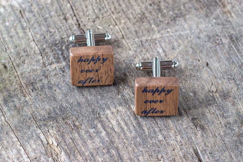 Gift for Groom Personalized Cufflinks Wedding Wood Cuff Etsy