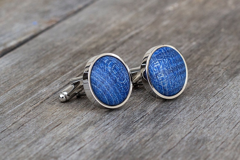 Blue Cufflinks Gift for Men Mens Cufflinks Wedding Etsy UK