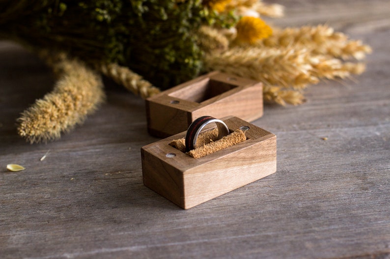 walnut wood RING box, Marry me Engagement Ring Box, Proposal walnut wood Ring Box, Custom Engagement Ring Box, engagement wooden ring box image 8