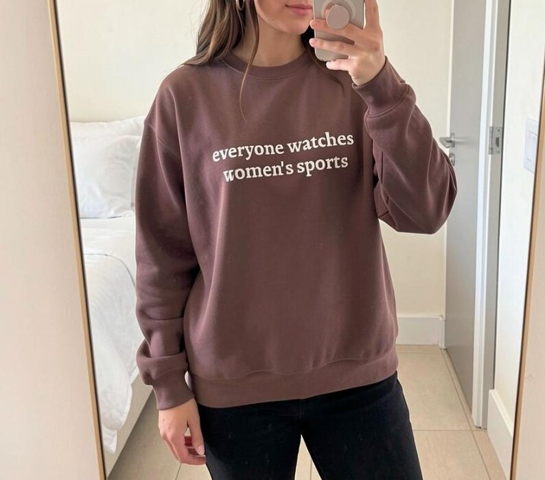 Embroidered Everyone Watches Womens Sports WNBA PWHL NWSL Crewneck Sweatshirt image 3