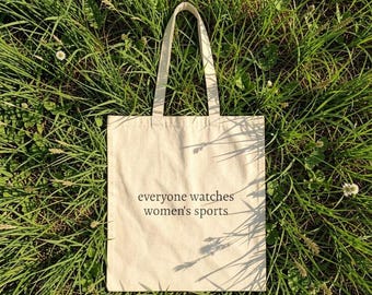 everyone watches womens sports Tote Bag | women's sports silhouettes, athletic canvas tote