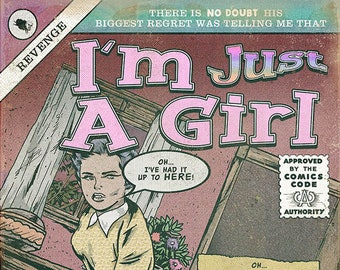 I'm Just A Girl Comic Book Print