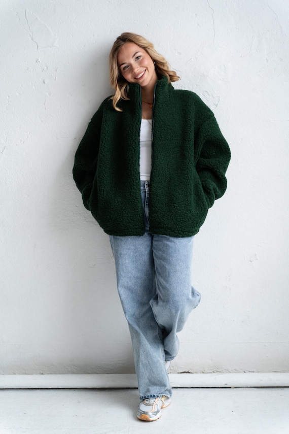 Merino Wool Jacket | Wool Fleece Jacket | Zip Up Jacket | Women's Fleece Jacket | Cozy Winter Jacket | Gift for Her | Teddy Jacket