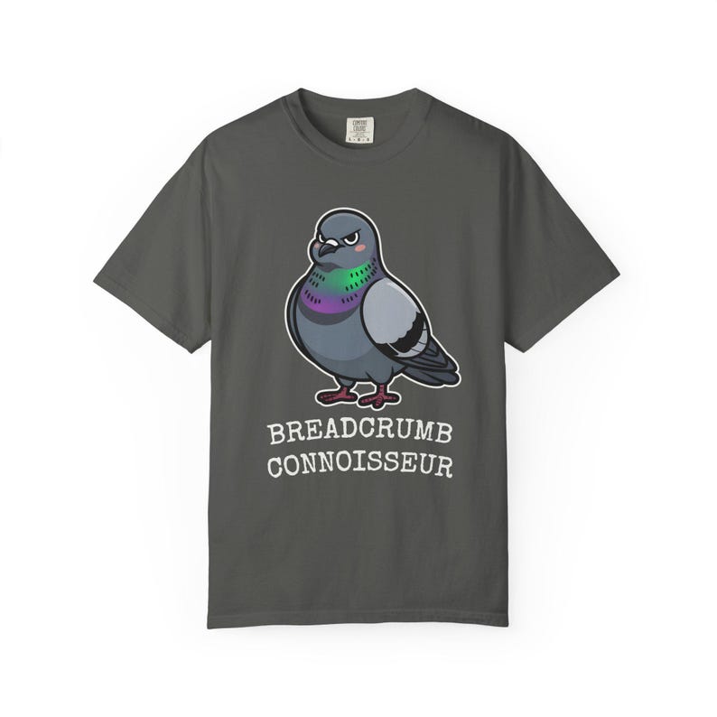Comfort Colors® Pigeon Shirt, Breadcrumb Connoisseur Tee, Birds Arent Real Meme Gift, Sarcastic Rock Dove Shirt, Trending Tee image 1