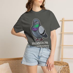 Comfort Colors® Pigeon Shirt, Breadcrumb Connoisseur Tee, Birds Arent Real Meme Gift, Sarcastic Rock Dove Shirt, Trending Tee image 3