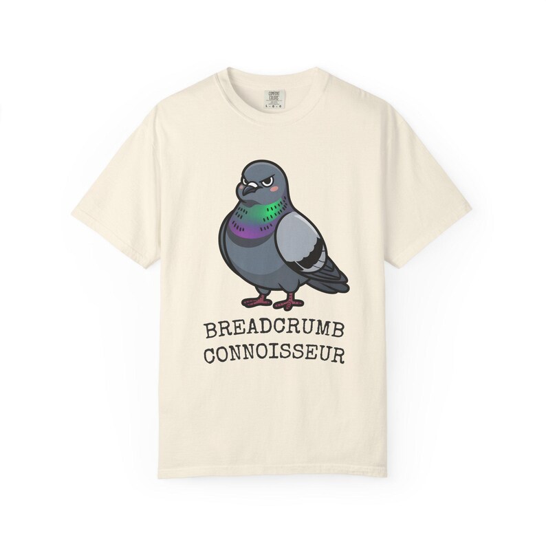 Comfort Colors® Pigeon Shirt, Breadcrumb Connoisseur Tee, Birds Arent Real Meme Gift, Sarcastic Rock Dove Shirt, Trending Tee image 2