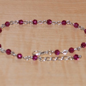 4mm Swarovski Crystal and Sterling Silver Bracelet - Many Different Colors - SW8