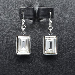 14x10mm Swarovski Faceted Step-Cut Rectangle Earrings - Many Different Colors - SW8FP