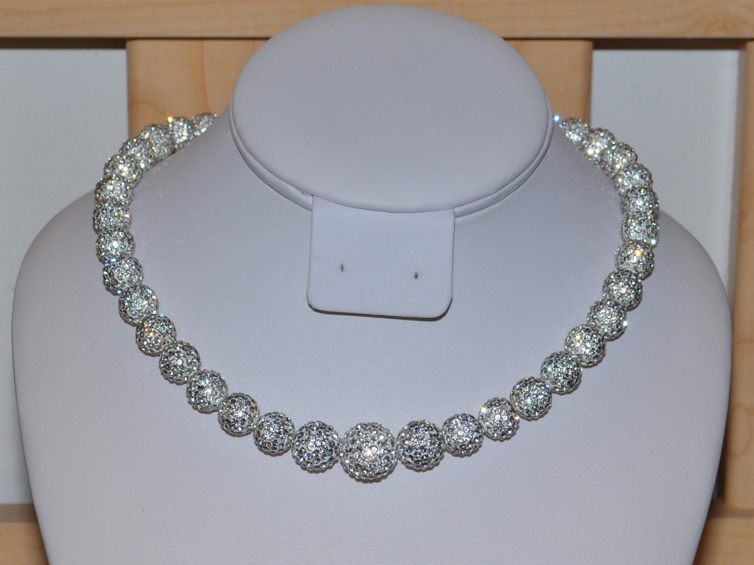 Small Swarovski Crystal Single Ball Choker (Silver) Color / Silver Crystal Collection Roma Designer Jewelry