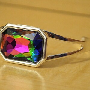 27x18.5mm Swarovski Faceted Emerald-Cut Rectangle Cuff Bracelet Many Different Colors SW8FP image 3