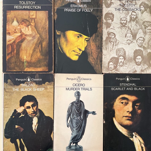 SALE - Classic Penguin Paperbacks - Choose Your Own - Balzac, Plato, Tolstoy, Zola, Machiavelli, Moliere, Voltaire, Lao Tzu, Stendhal & more