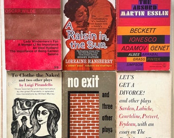 SALE - Vintage Play Books - Choose Your Own - Eugene O'Neill, Oscar Wilde, Sartre, Aristophanes. Beckett, Tennessee Williams & more