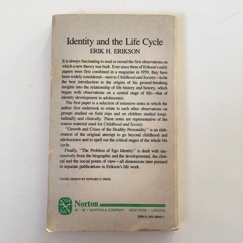 Identity and the Life Cycle Erik H. Erikson Psychology Etsy