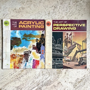 The Art of Perspective Drawing & The Art of Acrylic Painting - 2 Vintage Softcover Art Books - the Grumbacher Library