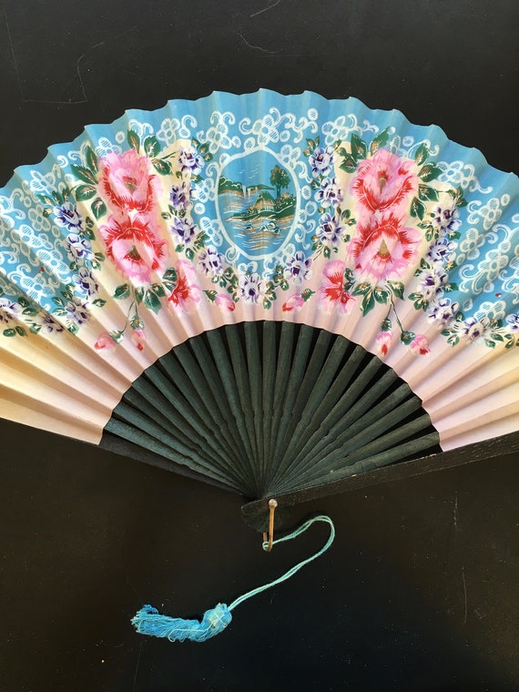 3 Hand-Painted Fans - image 3