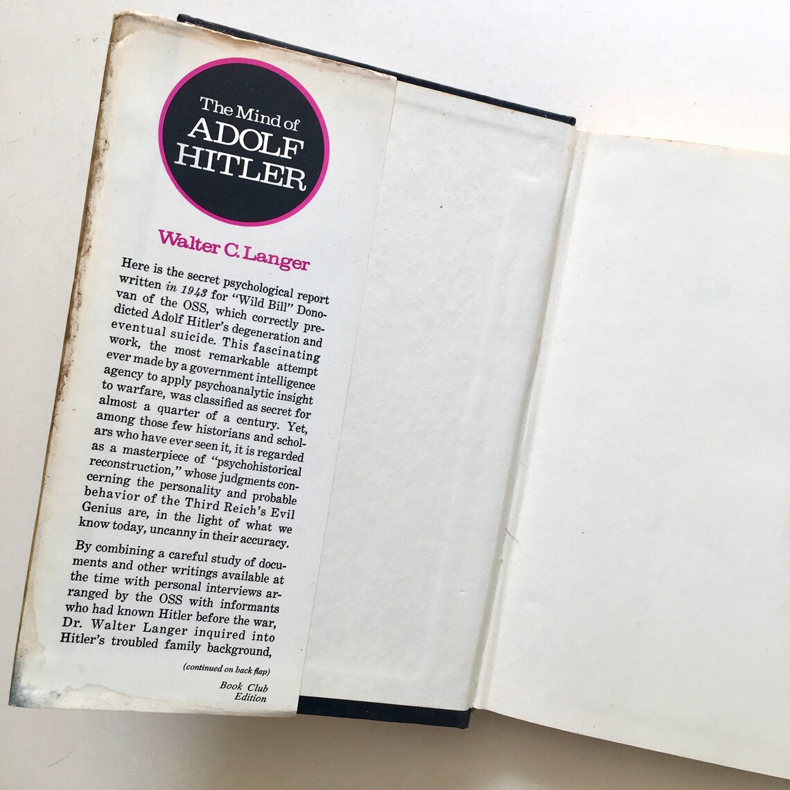 La mente de Adolf Hitler Walter C. Langer The Secret Etsy