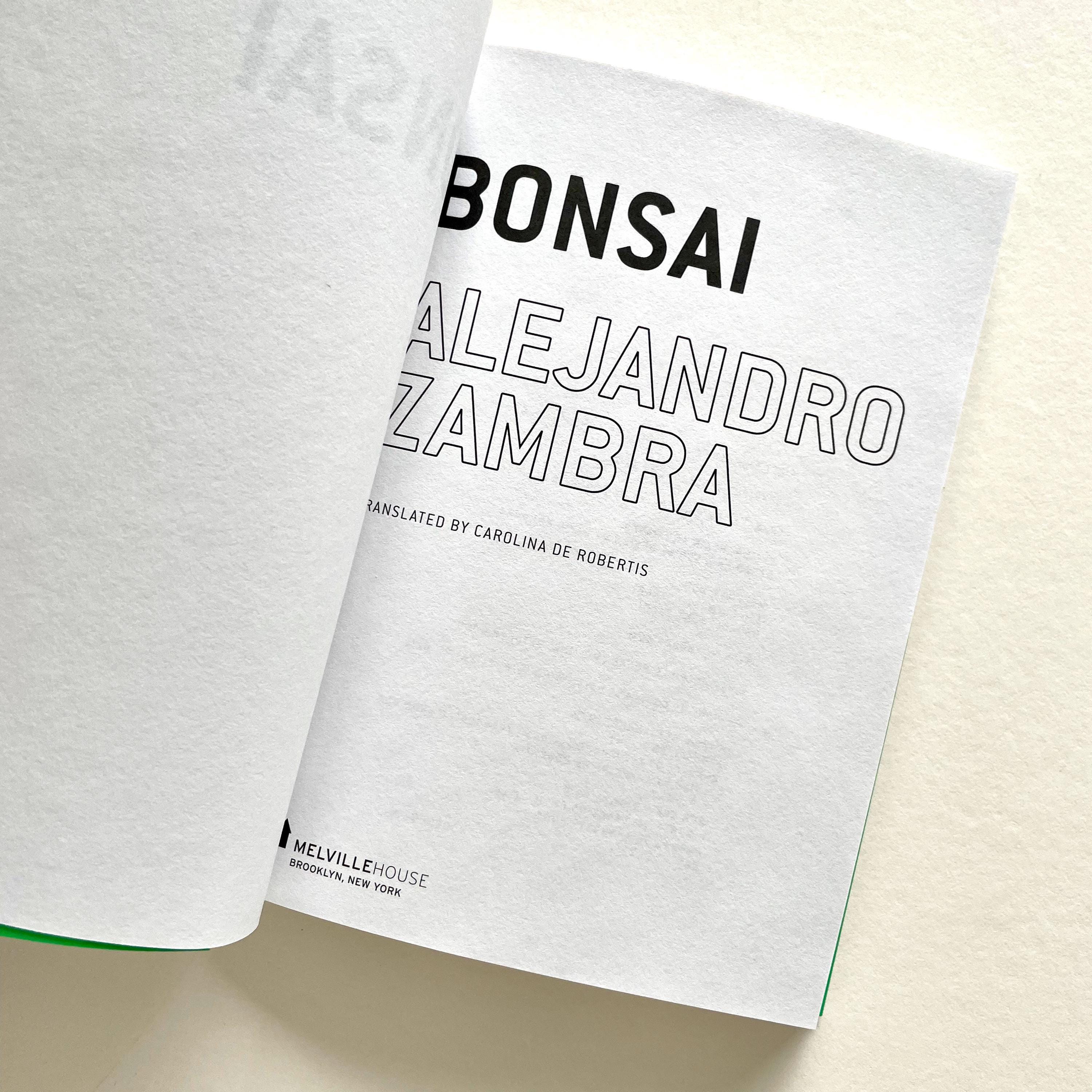 Bonsai - by Alejandro Zambra - Paperback Book - Etsy
