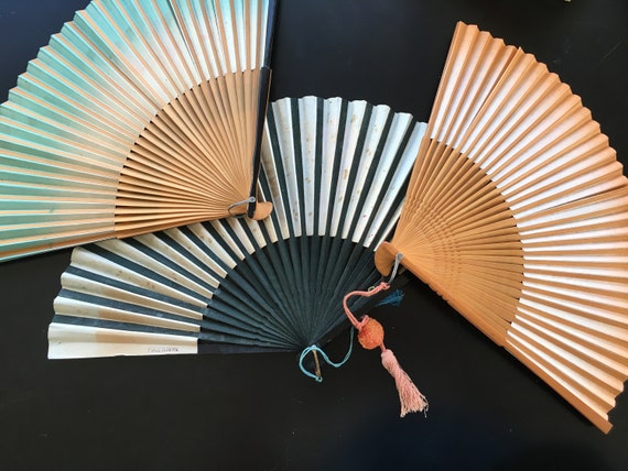 3 Hand-Painted Fans - image 5