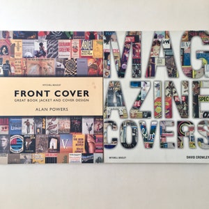 2 Books on Book Jacket and Cover Design - Magazine Covers - Art Books - by Mitchell Beazley - David Crowley - Vintage Softcover Book