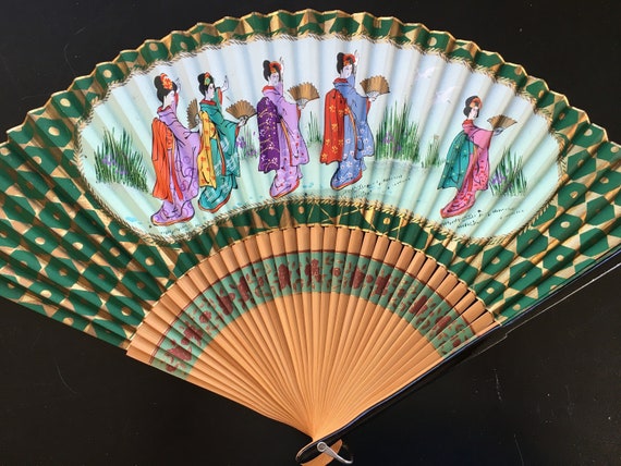 3 Hand-Painted Fans - image 6
