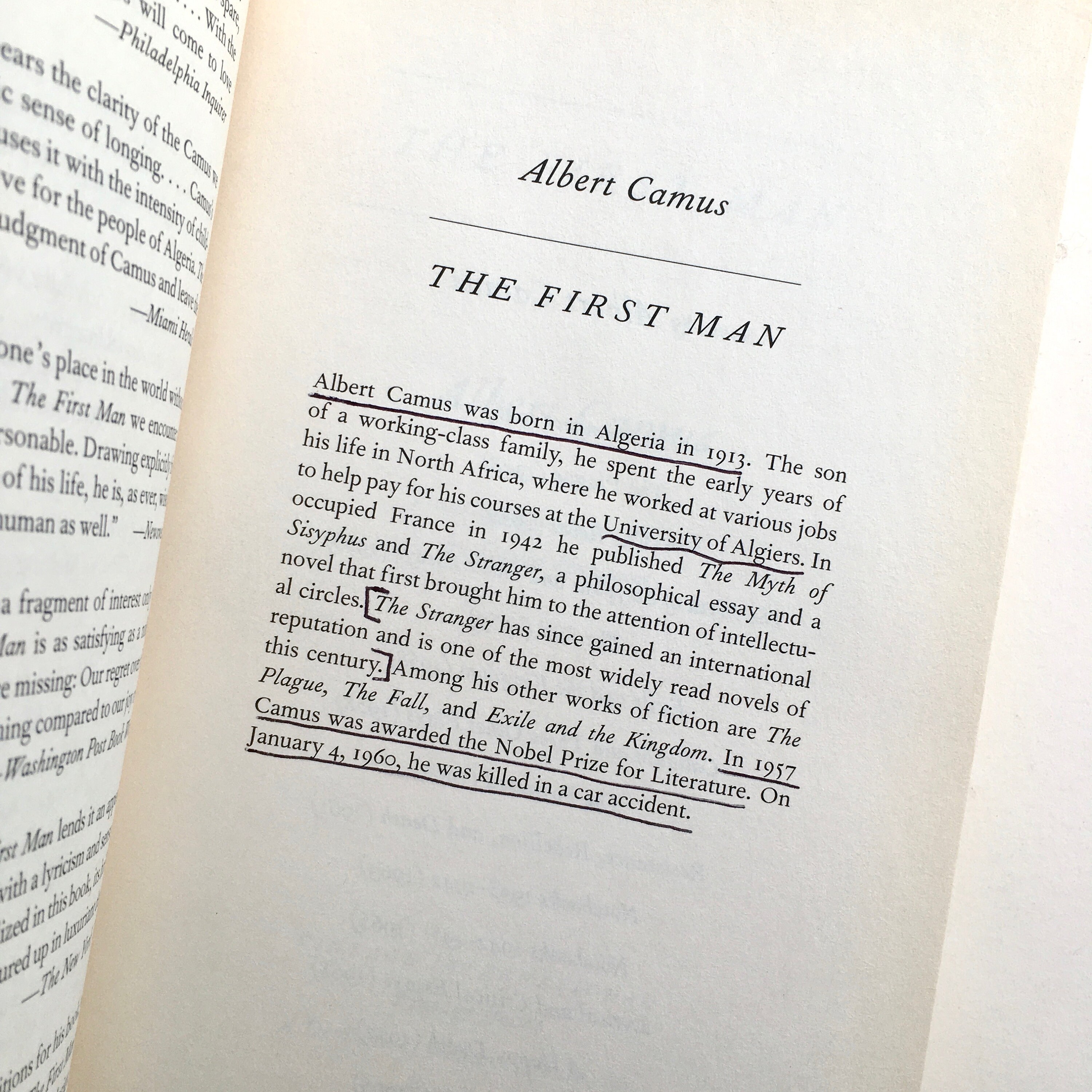 The First Man Albert Camus - Etsy